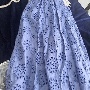 Linen maxi skirt periwinkle blue bloomingdales nwt